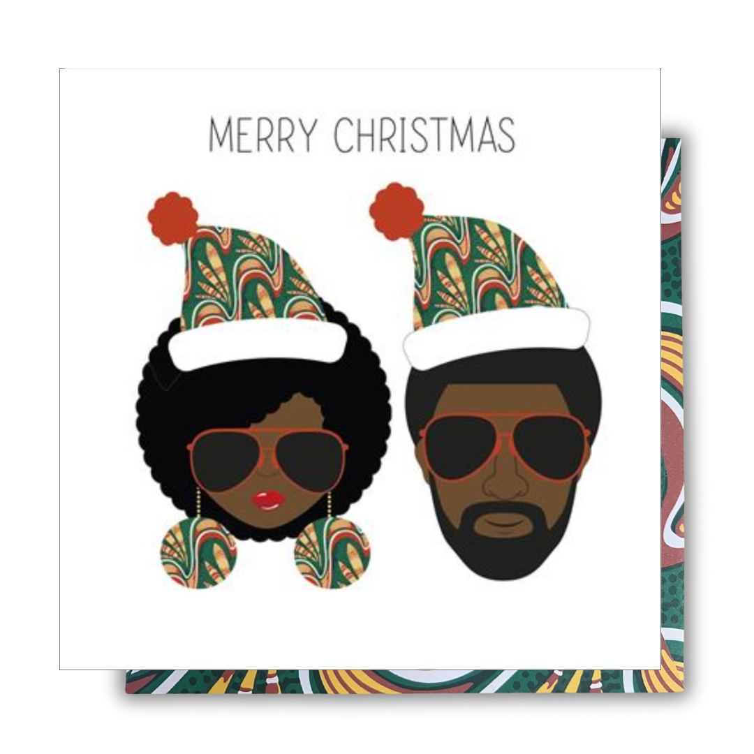 Merry Christmas Couple | Christmas Card | AfroTouch Kindred Collection