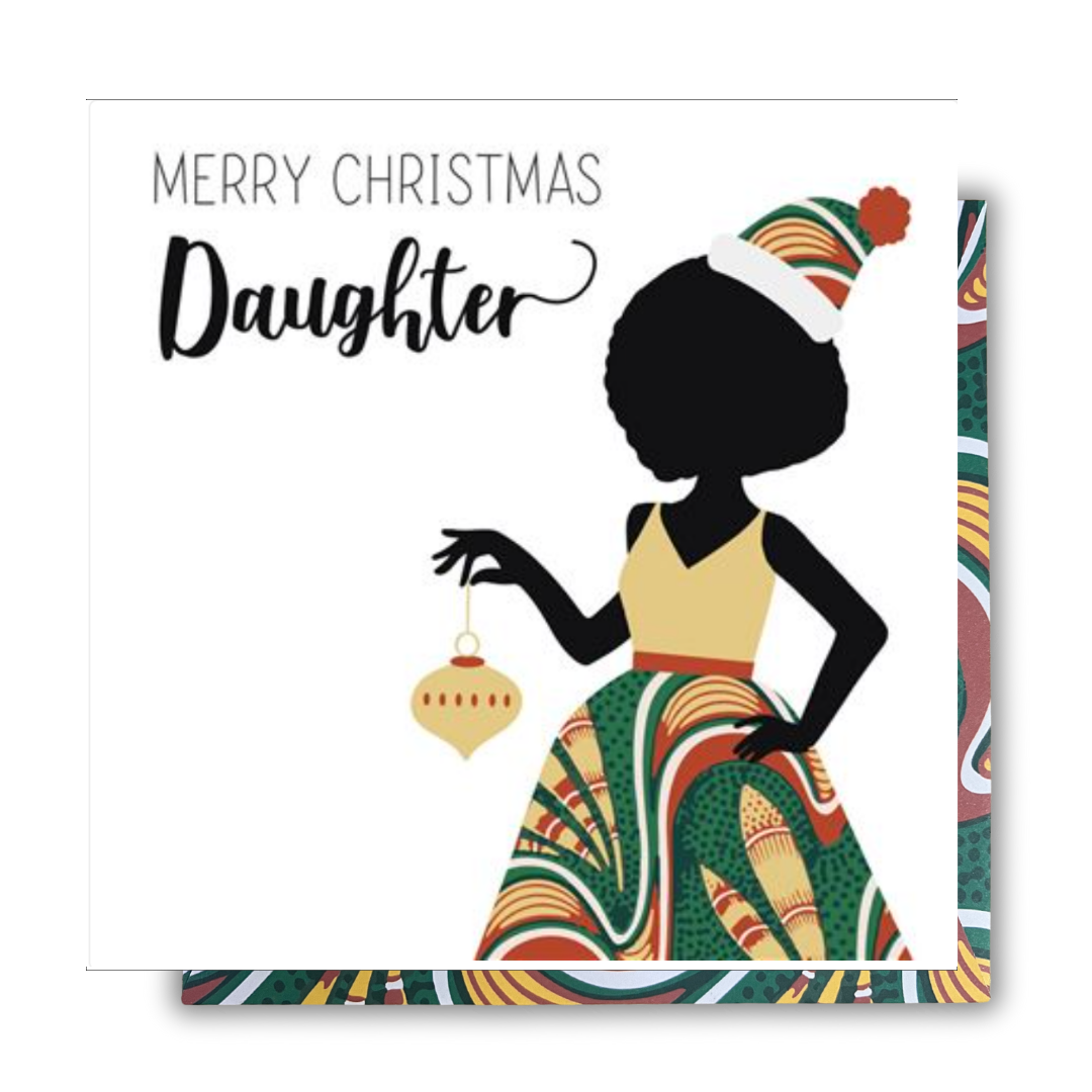 Merry Christmas Daughter | Christmas Card | AfroTouch Kindred Collection