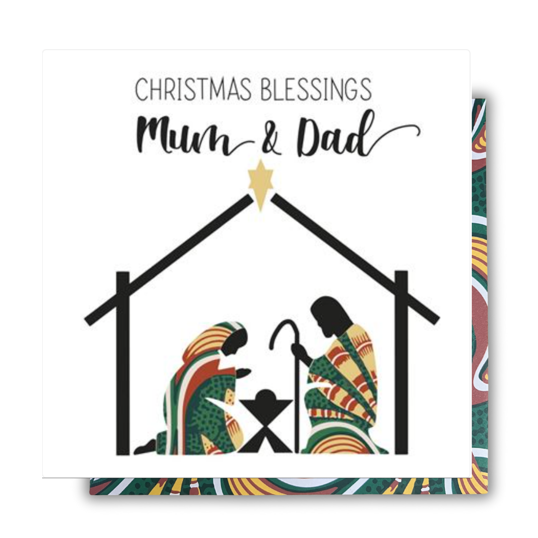 Merry Christmas Mum and Dad | Christmas Card | AfroTouch Kindred Collection