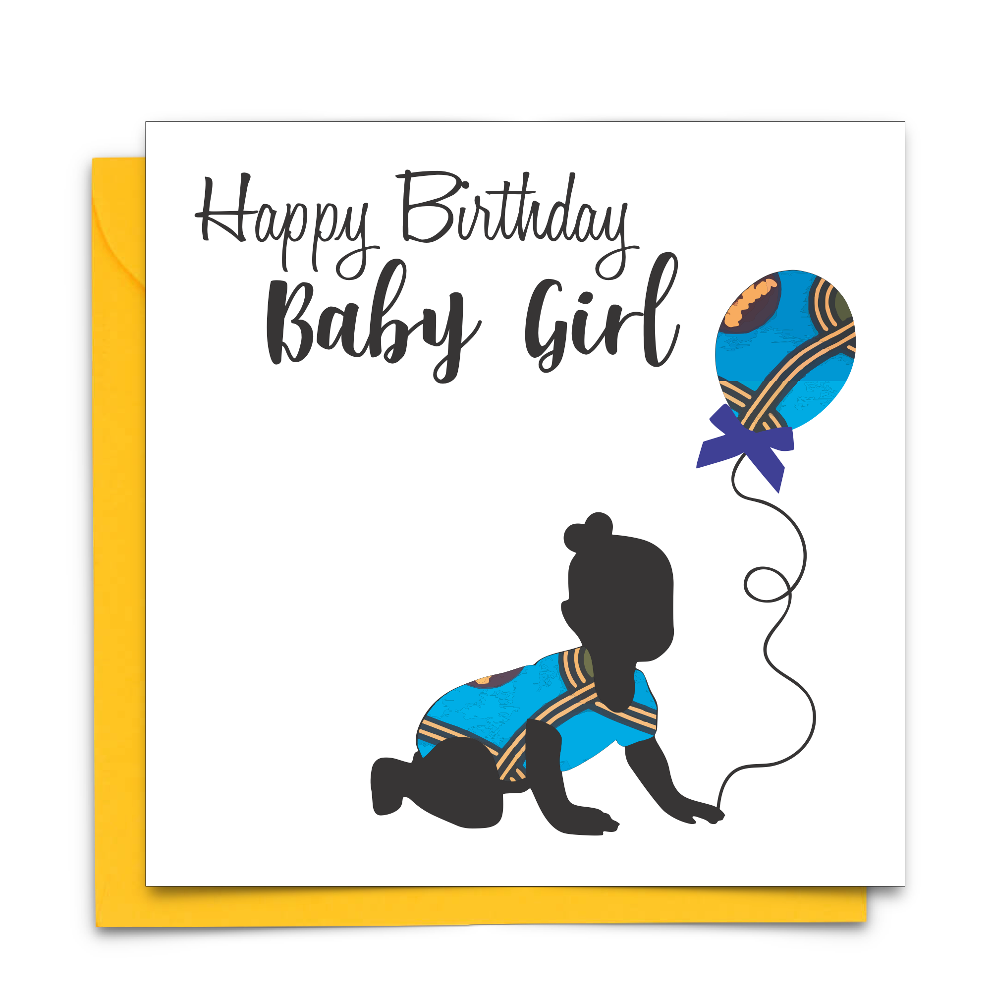 Diverse Ethnic Black African Birthday Cards with  wax print fabric