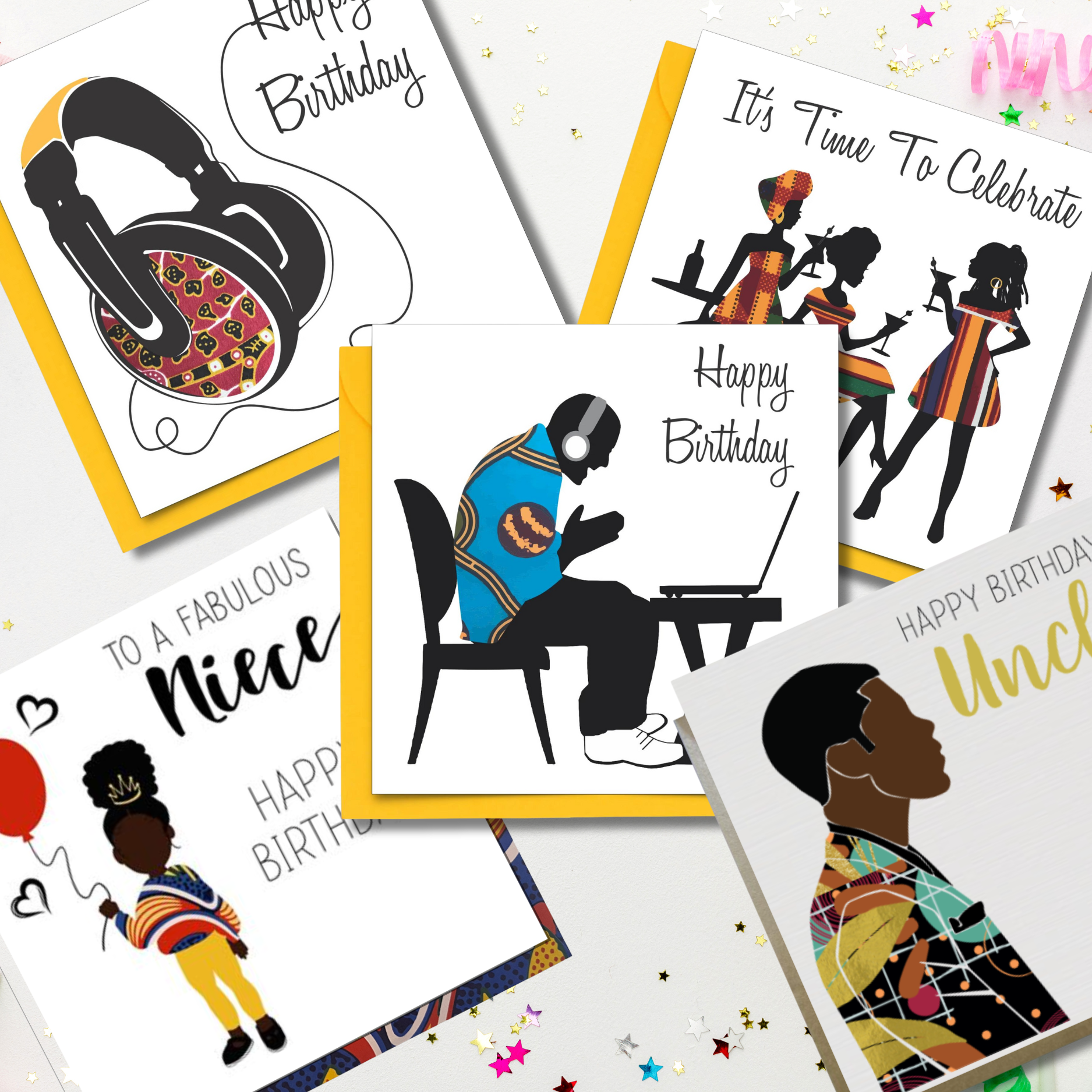 AfroTouch Birthday Cards Bundle of 10