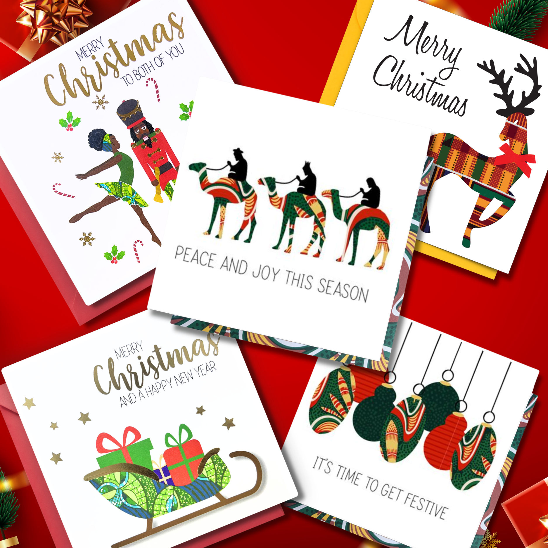 AfroTouch Design Christmas Cards  Bundle of 10