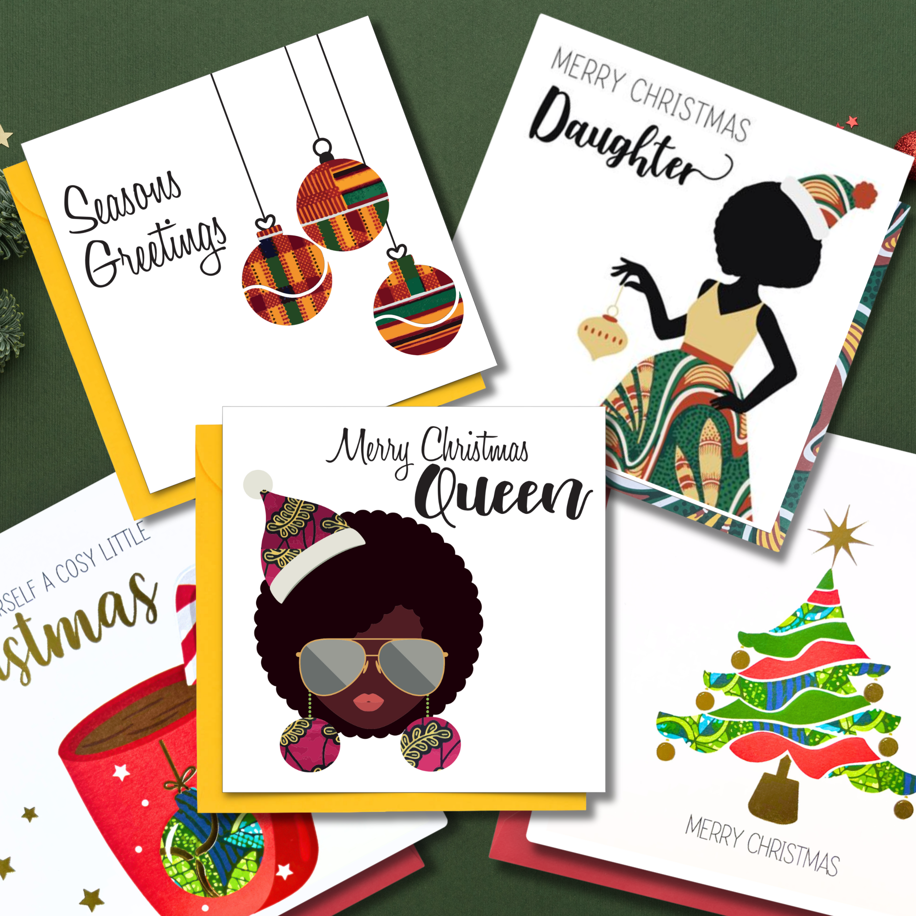 AfroTouch Design Christmas Cards  Bundle of 10
