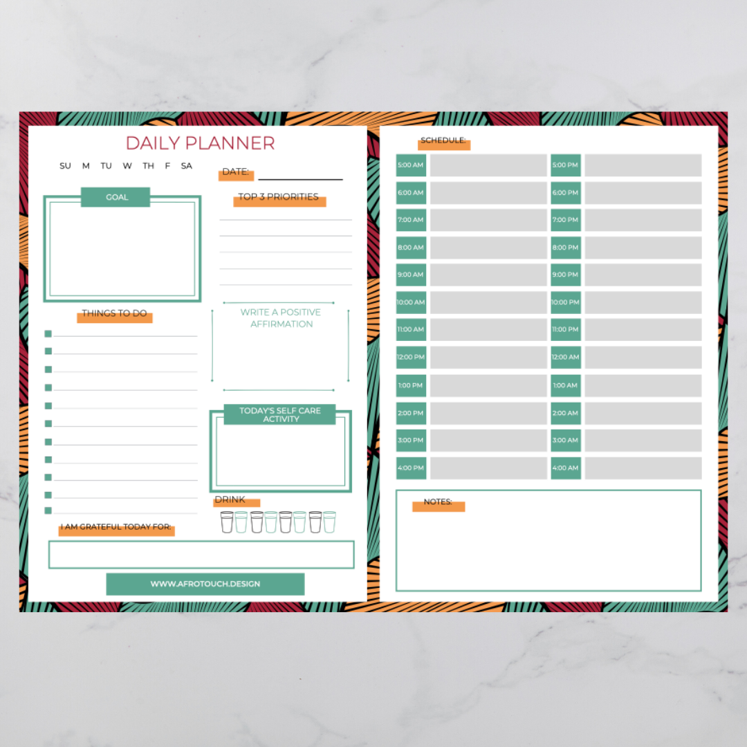 Clarity & Focus Digital Planning Sheet | AfroTouch Design