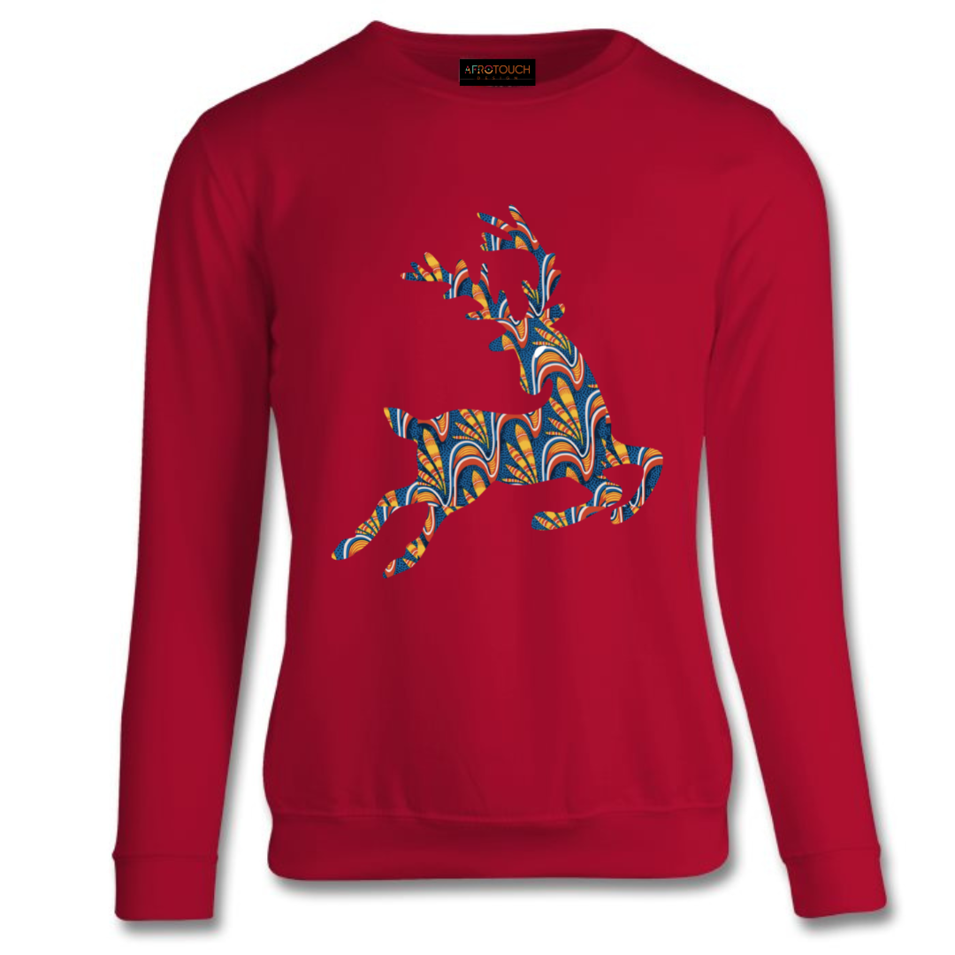 Diverse Christmas sweatshirt Jumper with digital African print and ethnic design fabric