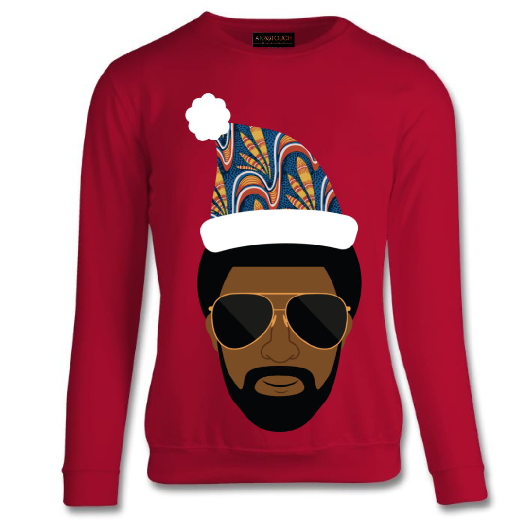 Diverse Christmas sweatshirt Jumper with digital African print and ethnic design fabric