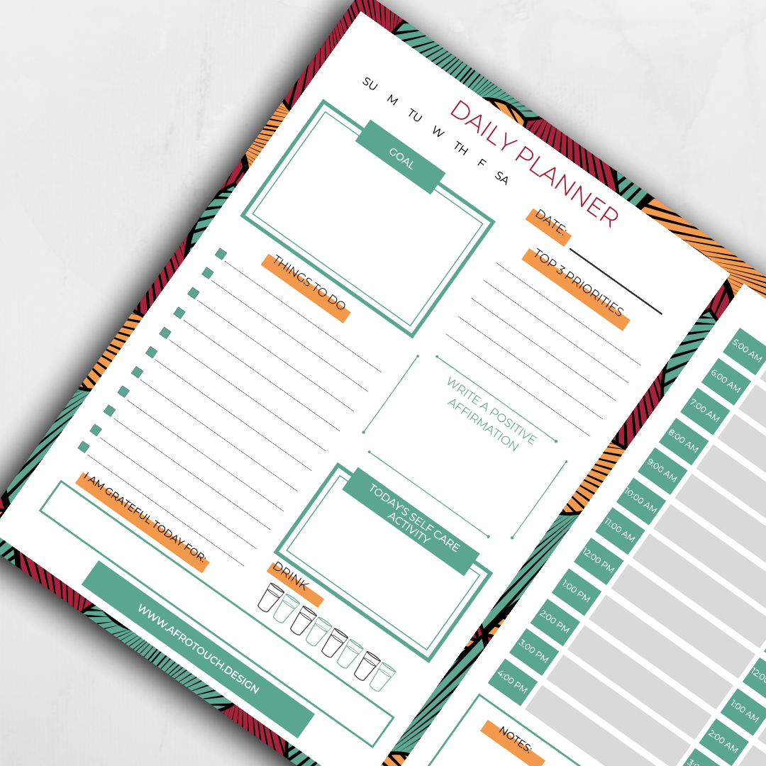 Clarity & Focus Digital Planning Sheet | AfroTouch Design