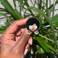 Opulence Brown Skin Girl Enamel Pin