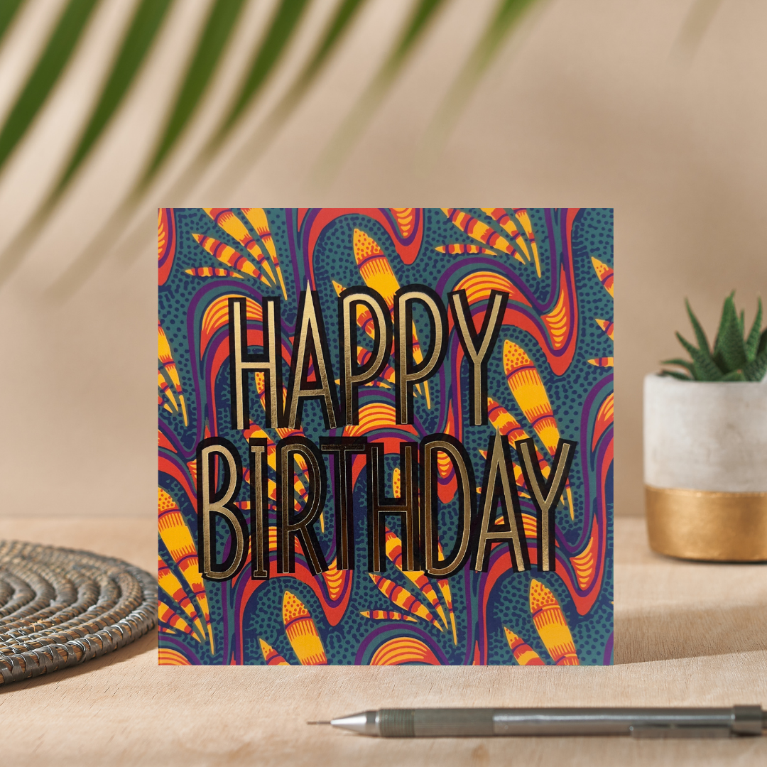 Happy Birthday Vibe | Vibrance Collection - AfroTouch Design Birthday Card