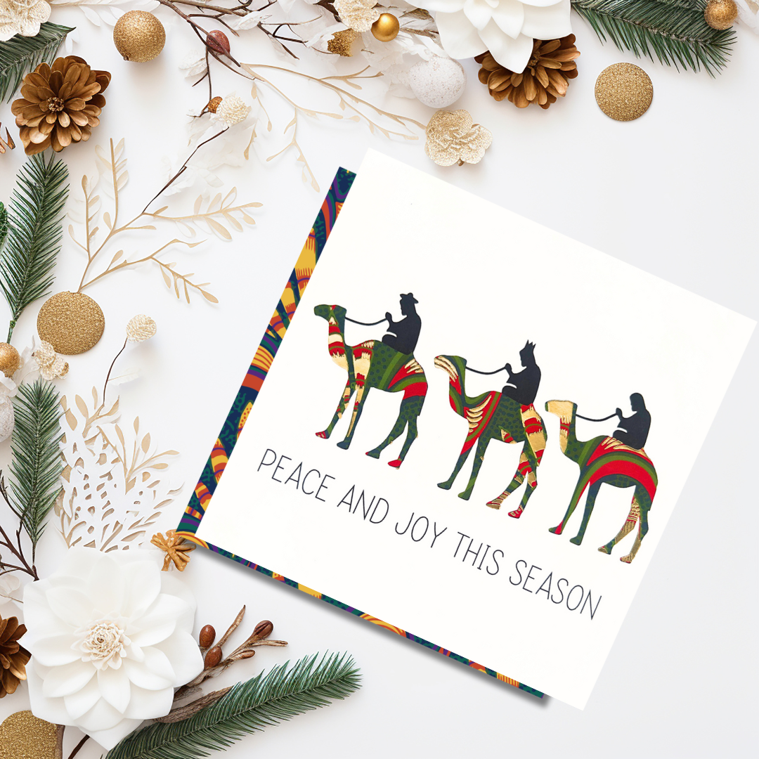 Peace and Joy | Wrapped in Wonder Collection - AfroTouch Design Christmas Card