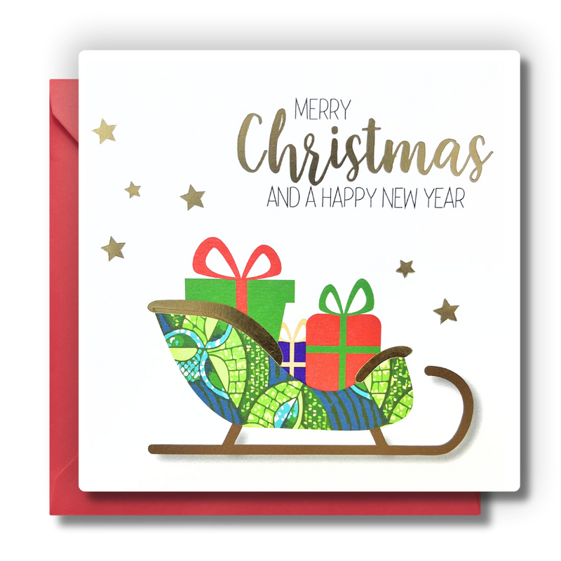 Santa Sleigh | Christmas Card | Cosy Christmas Collection by Afrotouch Design