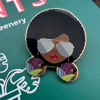 Opulence Brown Skin Girl Enamel Pin