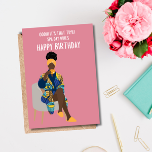 Spa Day Vibes | Worldly - AfroTouch Design Birthday Card