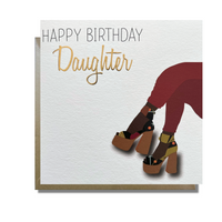 Black girl greeting card from AfroTouch Design with Gold foil lettering