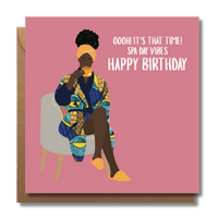 Spa Day Vibes | Vibes & Wishes Collection - AfroTouch Design Birthday Card