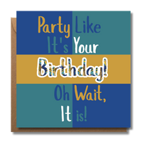 Partytime Blue | Vibes & Wishes Collection - AfroTouch Design Birthday Card