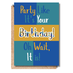 Partytime Blue | Worldly - AfroTouch Design Birthday Card