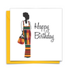 Diverse Ethnic Black African Birthday Cards with  wax print fabric