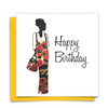 Diverse Ethnic Black African Birthday Cards with  wax print fabric