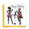 Diverse Ethnic Black African Birthday Cards with  wax print fabric