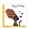 Diverse Ethnic Black African Birthday Cards with  wax print fabric