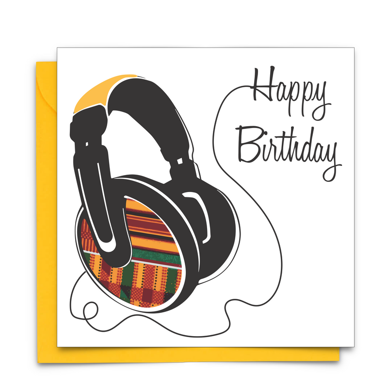 Diverse Ethnic Black African Birthday Cards with  wax print fabric