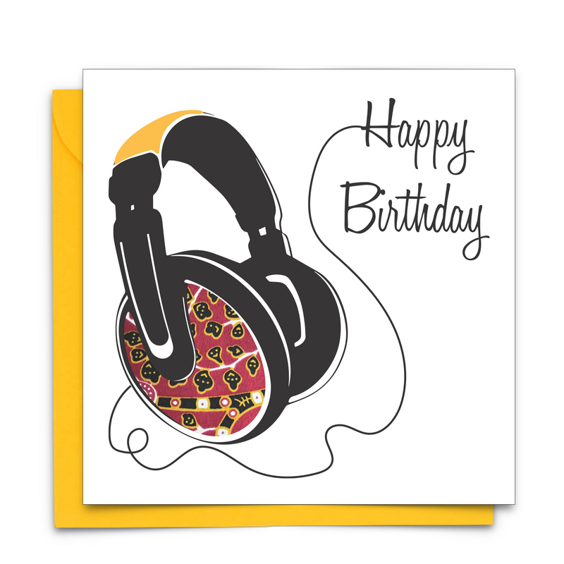 Diverse Ethnic Black African Birthday Cards with  wax print fabric