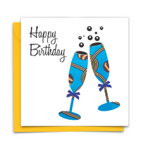 Diverse Ethnic Black African Birthday Cards with  wax print fabric