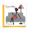 Diverse Ethnic Black African Birthday Cards with  wax print fabric