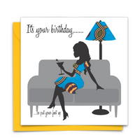 Diverse Ethnic Black African Birthday Cards with  wax print fabric