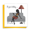 Diverse Ethnic Black African Birthday Cards with  wax print fabric