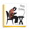 Diverse Ethnic Black African Birthday Cards with  wax print fabric