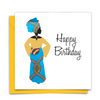 Diverse Ethnic Black African Birthday Cards with  wax print fabric