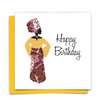 Diverse Ethnic Black African Birthday Cards with  wax print fabric