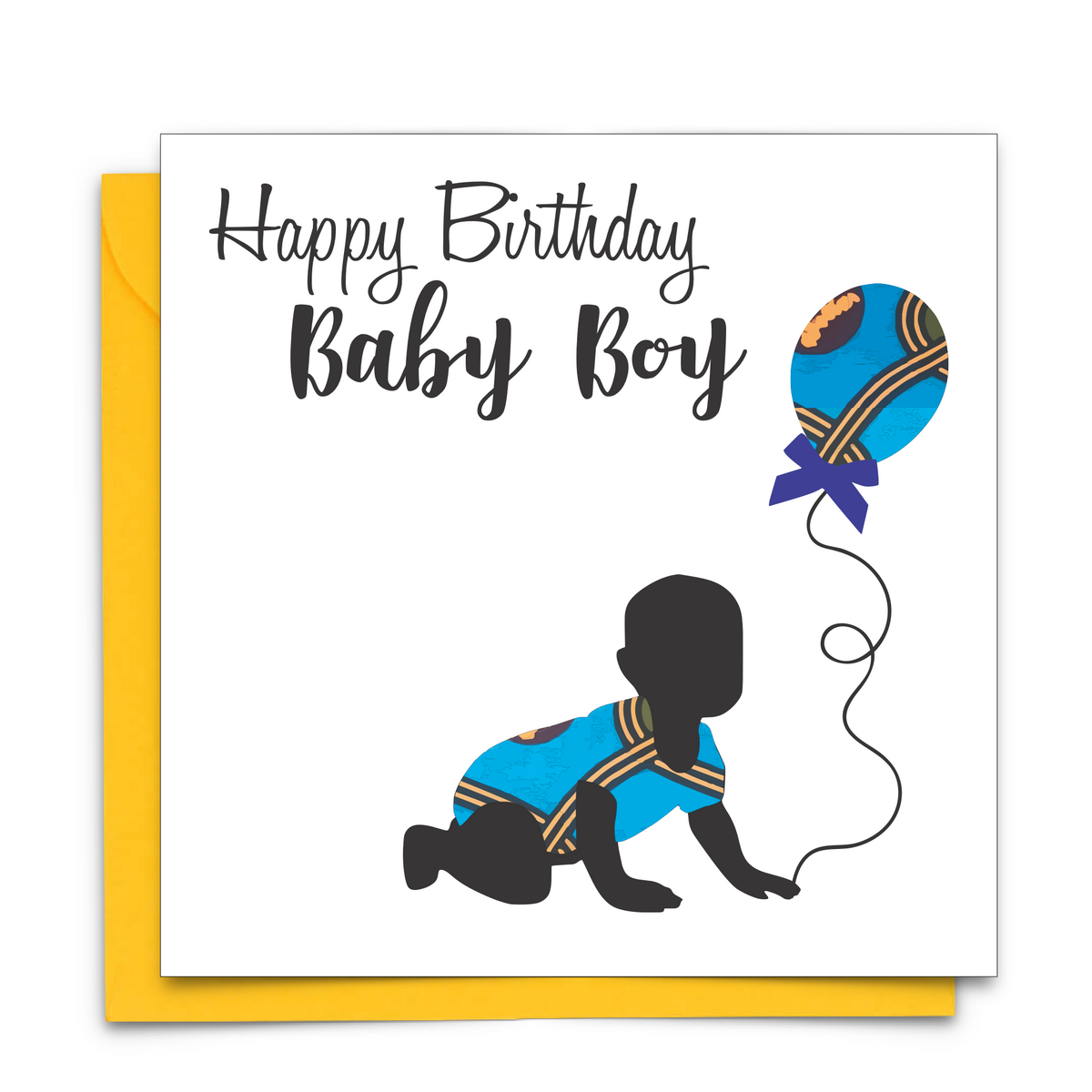 Diverse Ethnic Black African Birthday Cards with  wax print fabric