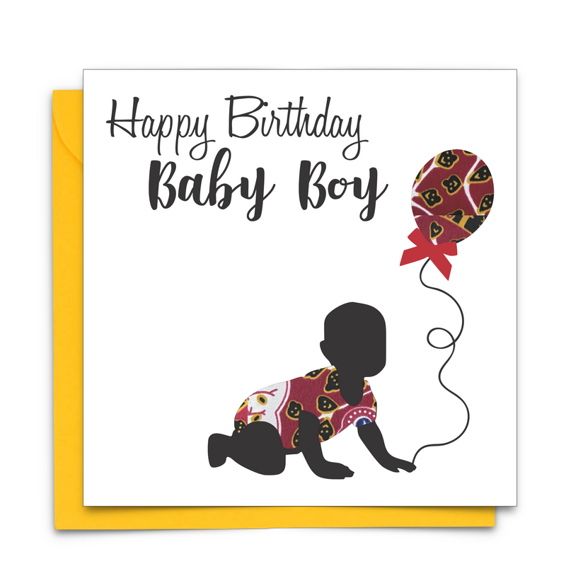 Diverse Ethnic Black African Birthday Cards with  wax print fabric