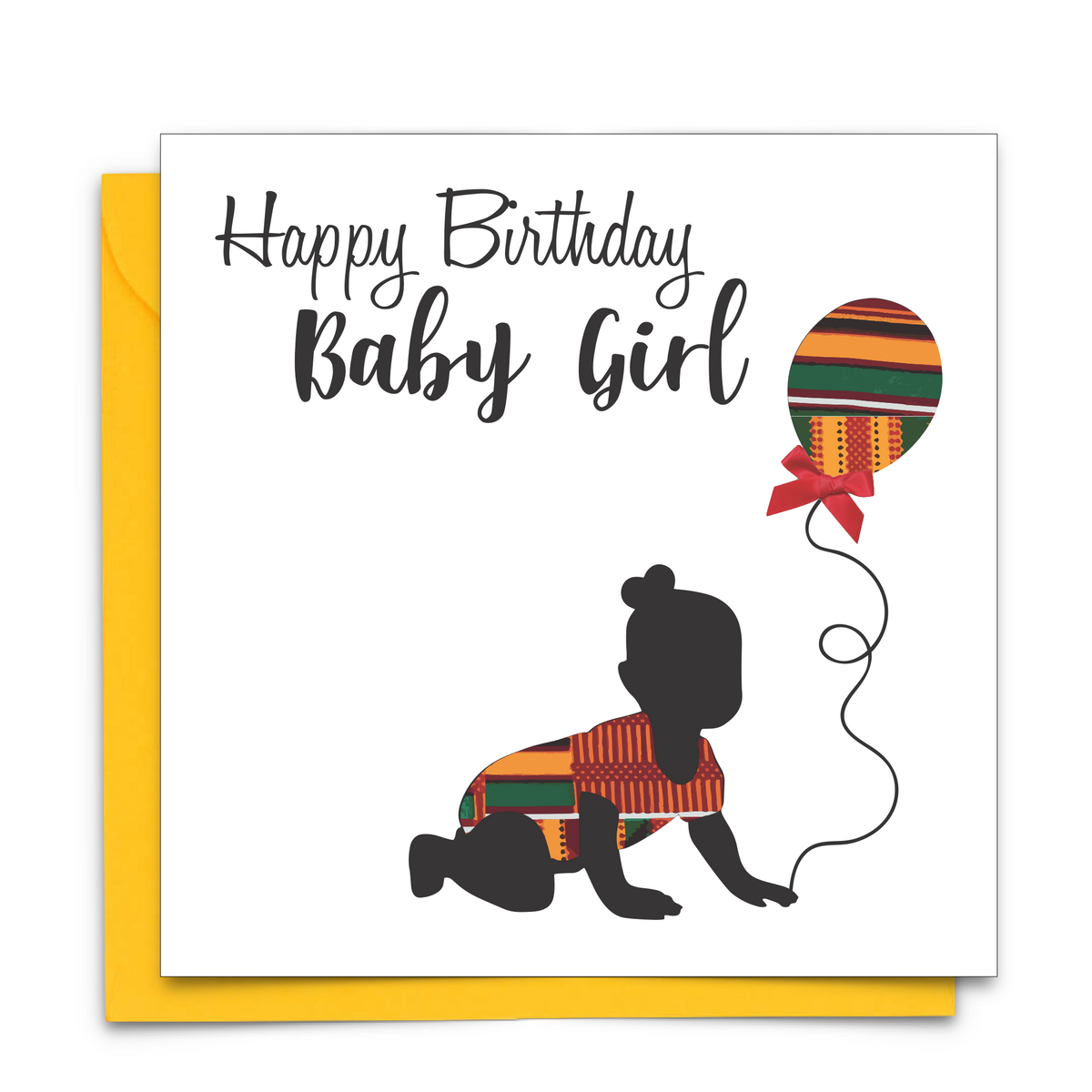 Diverse Ethnic Black African Birthday Cards with  wax print fabric