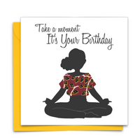 Diverse Ethnic Black African Birthday Cards with  wax print fabric