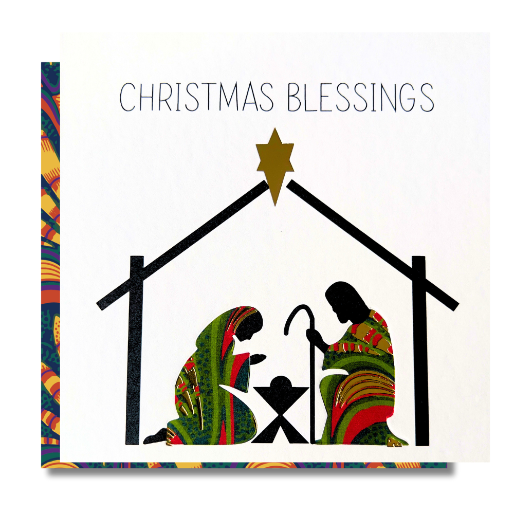 Christmas Blessings | Wrapped in Wonder Collection - AfroTouch Design Christmas Card