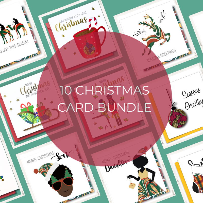 AfroTouch Design Christmas Cards  Bundle of 10