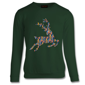 Diverse Christmas sweatshirt Jumper with digital African print and ethnic design fabric 