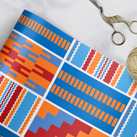 Kente Blue Gift Wrap