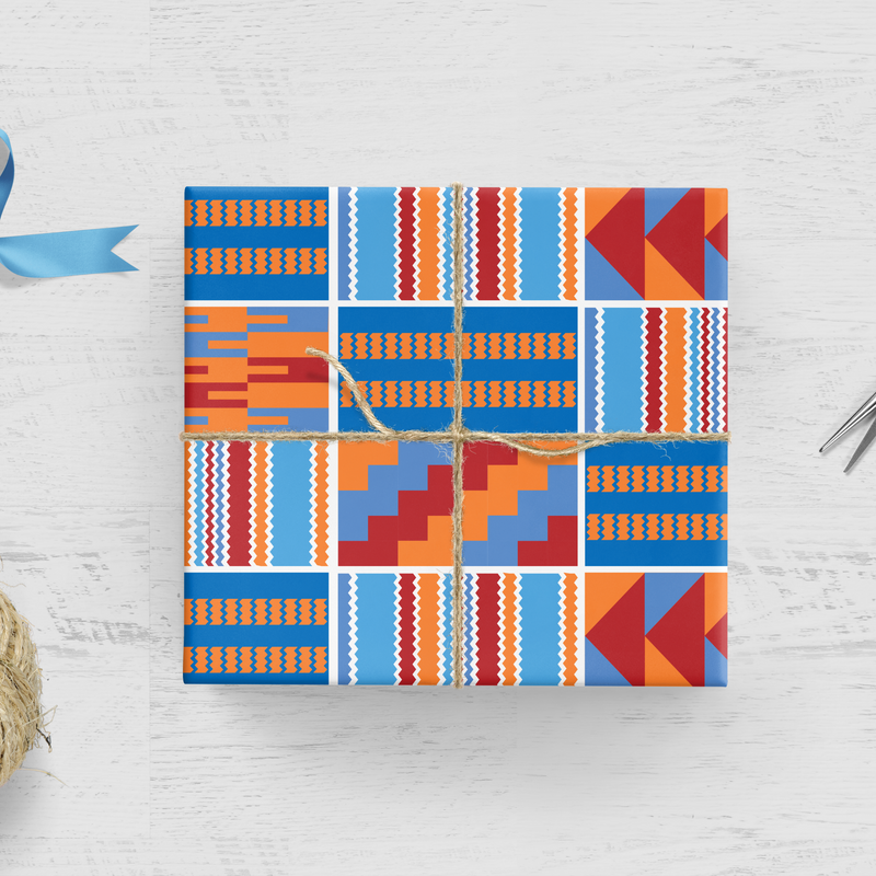 Kente Blue Gift Wrap