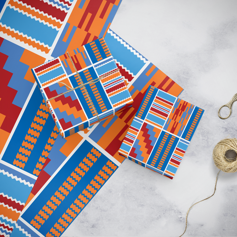 Kente Blue Gift Wrap