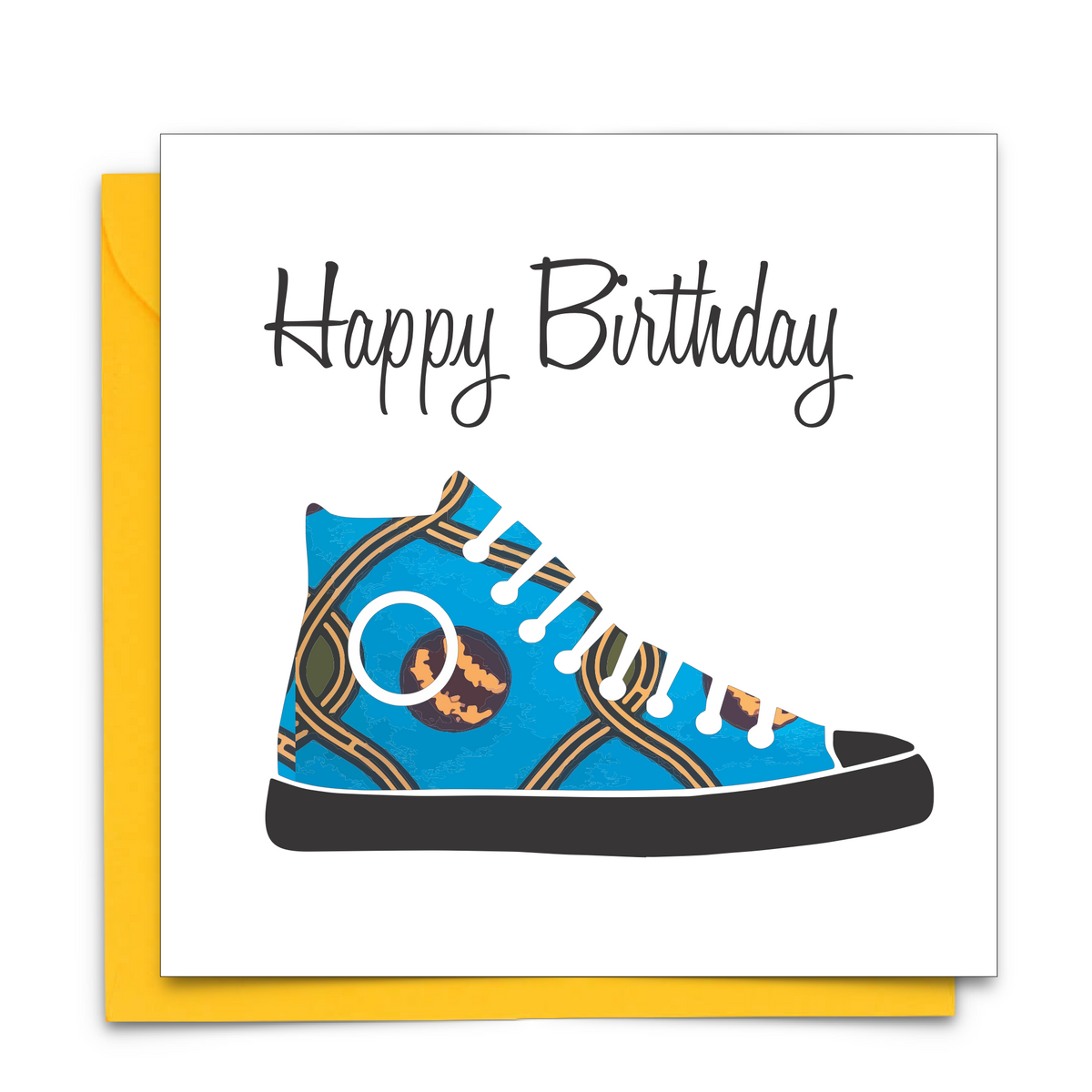 Diverse Ethnic Black African Birthday Cards with  wax print trainer