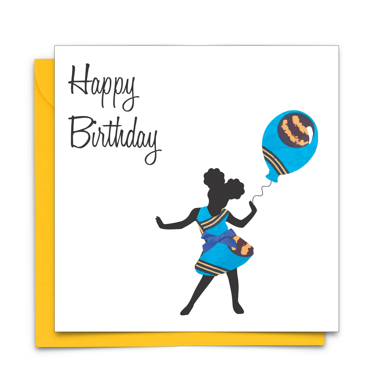 Diverse Ethnic Black African Birthday Cards with  wax print fabric