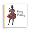 Diverse Ethnic Black African Birthday Cards with  wax print fabric