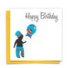 Diverse Ethnic Black African Birthday Cards with  wax print fabric