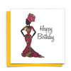 Diverse Ethnic Black African Birthday Cards with  wax print fabric
