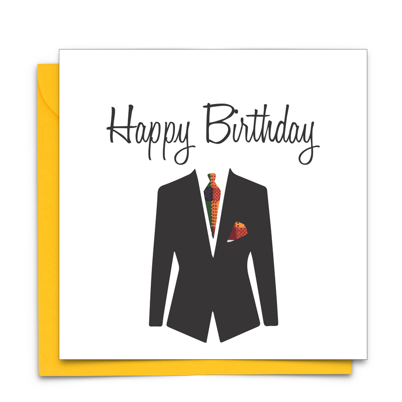 Diverse Ethnic Black African Birthday Cards with  wax print fabric